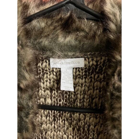 Charter Club Crochet Zippered Vest - L - Picture 5 of 8